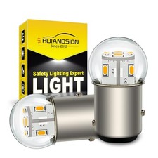 2pcs 1157 LED Bulb BAY15D 2057 2357 7528 3014 12SMD Chipsets 12V Warm White
