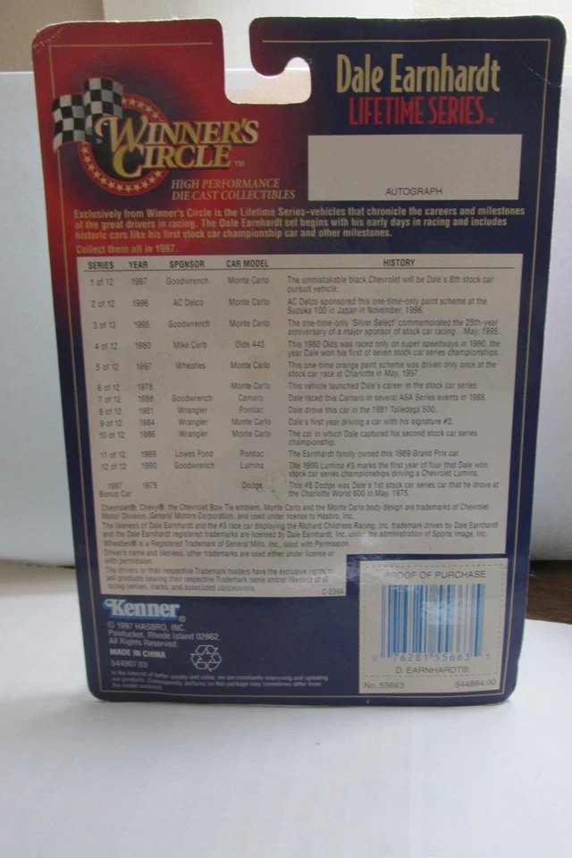 Coche extra Winners Circle Dale Earnhardt #8 1997 10.000 rpm 1:64 serie de por vida Foto 3 de 3
