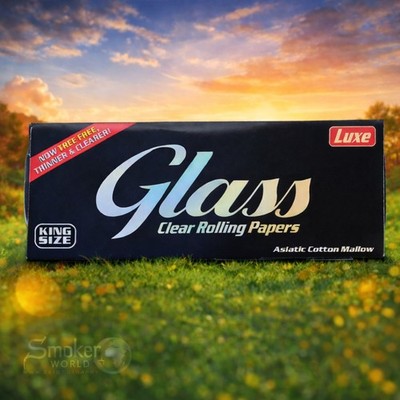 1 x Päckchen GLASS  King Size Clear Rolling Paper / Cellulose / 100% Natural/BIO