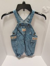 Vintage OshKosh B'Gosh Vestbak Bubble Romper Shortalls Bears Overalls USA 12M