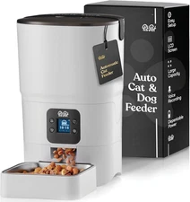 Smart Automatic Cat Feeder - 6-L Reliable Automatic Cat Food Dispenser with Disp