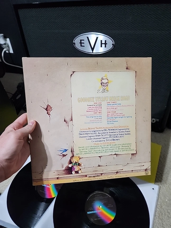 Elton John Goodbye Yellow Brick Road 2lp Vinyl 1973 1st Press Yellow Sleeves EX - Image 3 of 4