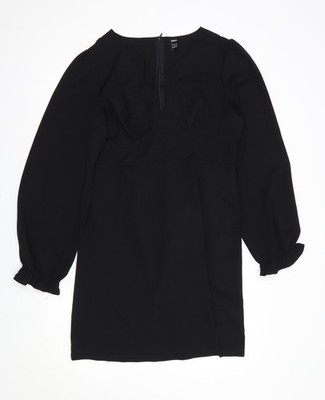 SheIn Damen schwarz Polyester Fit & Flare Größe L V-Ausschnitt Reißverschluss