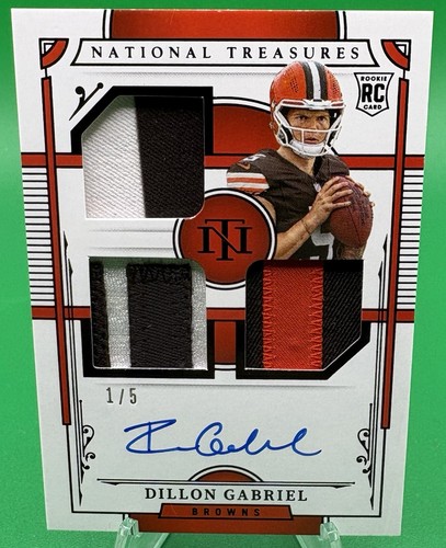 DILLON GABRIEL 2025 National Treasures AUTO ROOKIE MATERIALS SIGNATURES #1/5