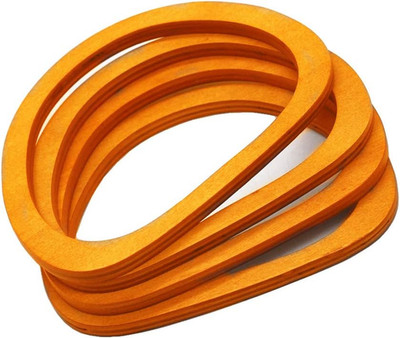 4PCS Light Brown Wooden Oval Handles for Handmade Bags and Purses