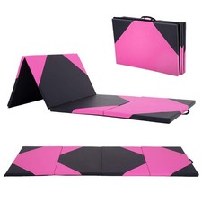 Exercise Mat 4'x10'x2" Gymnastics Mat 4 Folding Gymnastics Tumbling Mats 2" T...