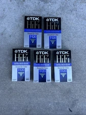 VHS TDK Hi-Fi T-120 Extra High Grade VHS Video Tape Sealed Blank Media LOT OF 5