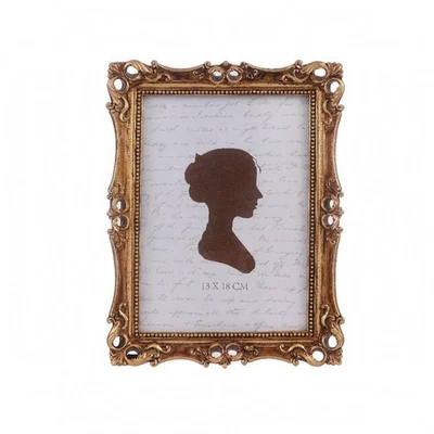 Cadre Photo En Résine Finition Dorée Cadre Photo Vintage Ornements Floraux - Photo 1/4