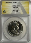 1952  Proof Franklin Half Dollar - ANACS PF 63 - Just Graded/New Holder