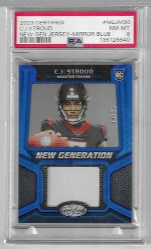 PSA 8 2023 Panini Certified - CJ Stroud New Generation Jersey Mirror Blue /99 RC