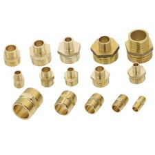 Brass Pipe Hex Straight Nipple Fitting Quick Adapter 1/8" 1/4" 3/8" 1/2" 3/4" 1"