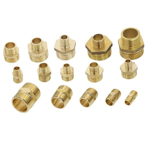 Brass Pipe Hex Straight Nipple Fitting Quick Adapter 1/8" 1/4" 3/8" 1/2" 3/4" 1"