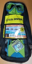 US Divers Snorkel Set with Fins Premium Size Youth Small Diving Set with Bag