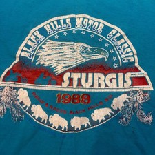 Vintage 1988 Blue Sturgis Tee USA Black Hill ...