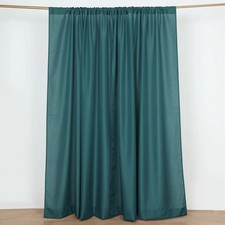 TEAL 2 Drapery Panels 8 ft Polyester Backdrop CURTAINS Rod Pockets Party Events
