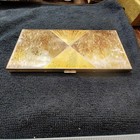 Vintage Two-Tone Sunburst Atomic Engine-Turned Cigarette Case Gold Silver Deco — photo 3