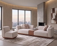 Beige Wohnzimmer Polstergarnitur 3-Sitzer Couch Loungesessel 2Tlg