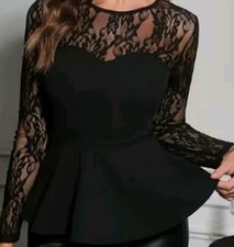Black Lace Blouse M