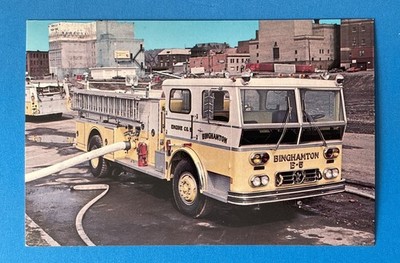 Binghamton New York Fire Engine No 5 Ward LaFrance Postcard