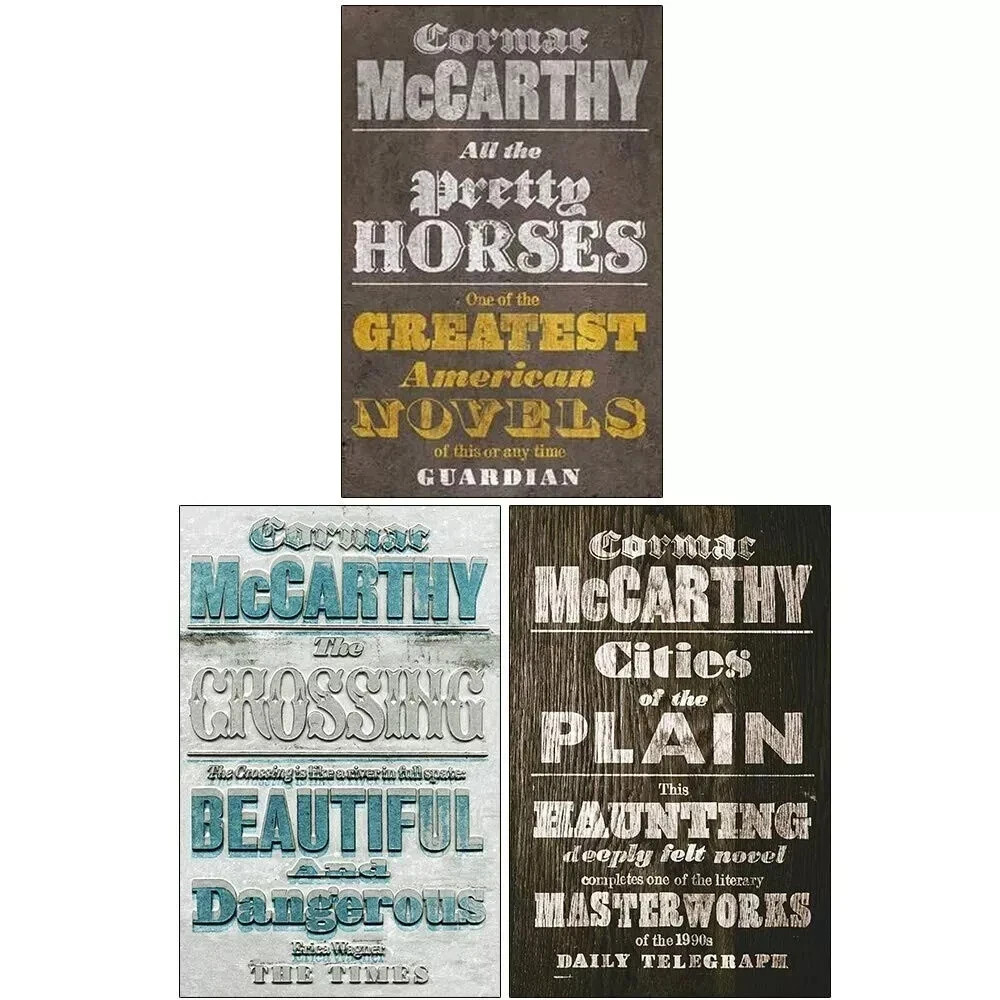 Cormac McCarthy Border Trilogy Series Collection 3 Books Set Cities of the Plain