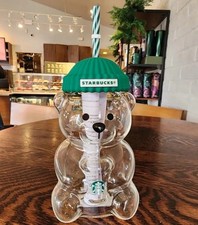 NEW Starbucks Barista Bear Cup Limited Edition Glass Cup Xmas gift