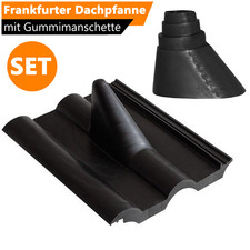 Frankfurter Pfanne Dachziegel Dachabdeckung + Manschette 32-60mm für SAT Mast SW