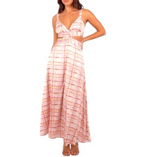 Petal & Pup Womens Dress Size Large Pink  Sydney Cut Out Tie Back Maxi New