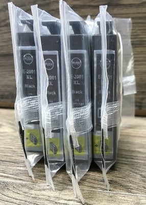4 Generic E-2001XL Black Ink Cartridges- New/Unopened For Epson Expression