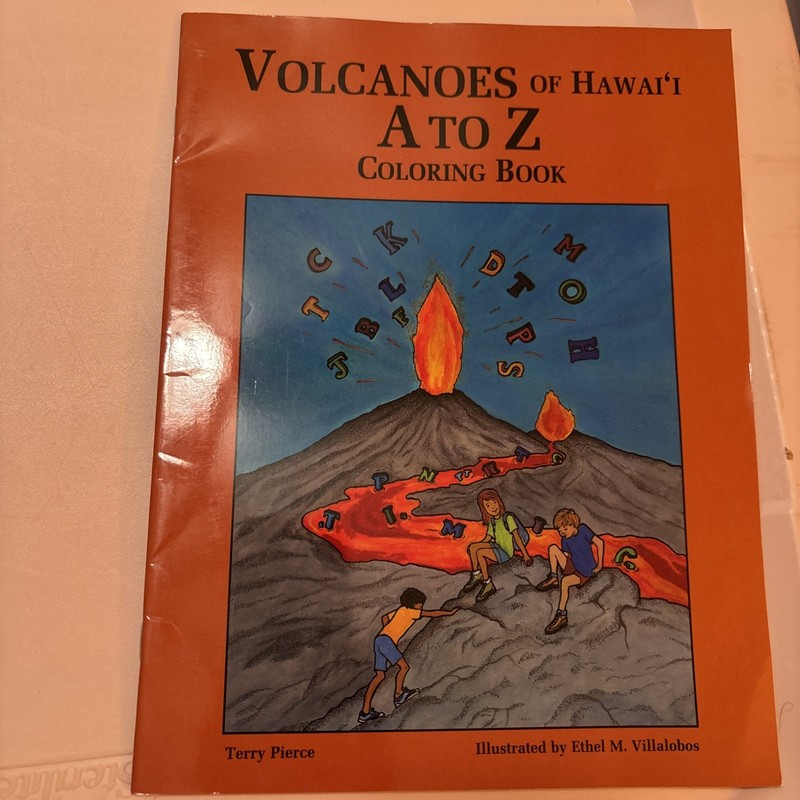 Volcanoes A to Z Coloring Book by Terry Pierce (2004) Clean Pages, Hawaii
