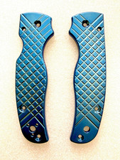 Spyderco Shaman Scales – Metonboss - Titanium Frag - 24v Blue Anodized