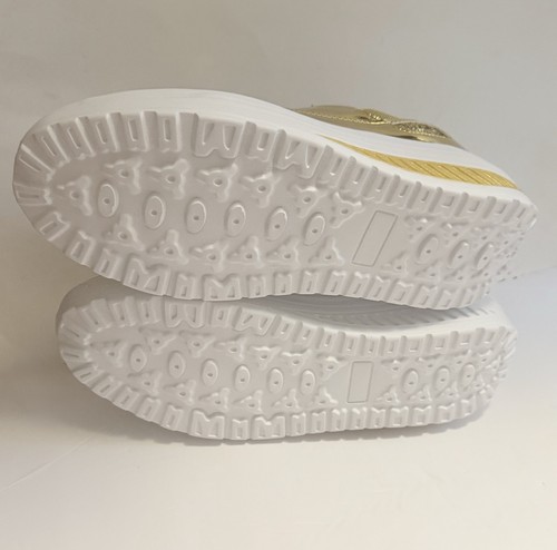 Sneakers Women’s Gold 8 1/2 41 Platform Wedge Slip On Walking Shoes Gym Athletic - Picture 6 of 18