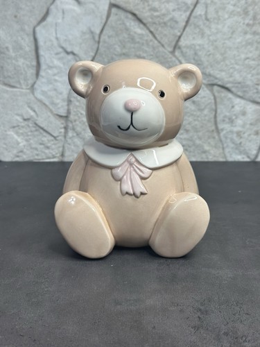 Omnibus Japan Ceramic Bear Piggy Bank Collectible 1980’s Vintage CUTE 