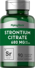 Strontium Citrate 680 mg Capsules | 90 Count | Non-GMO | by Piping Rock