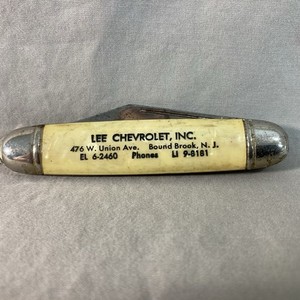Antique Letter Opener Knife Steel LEE CHEVROLET BOUND BROOK N.J. Phone LI 9-8181