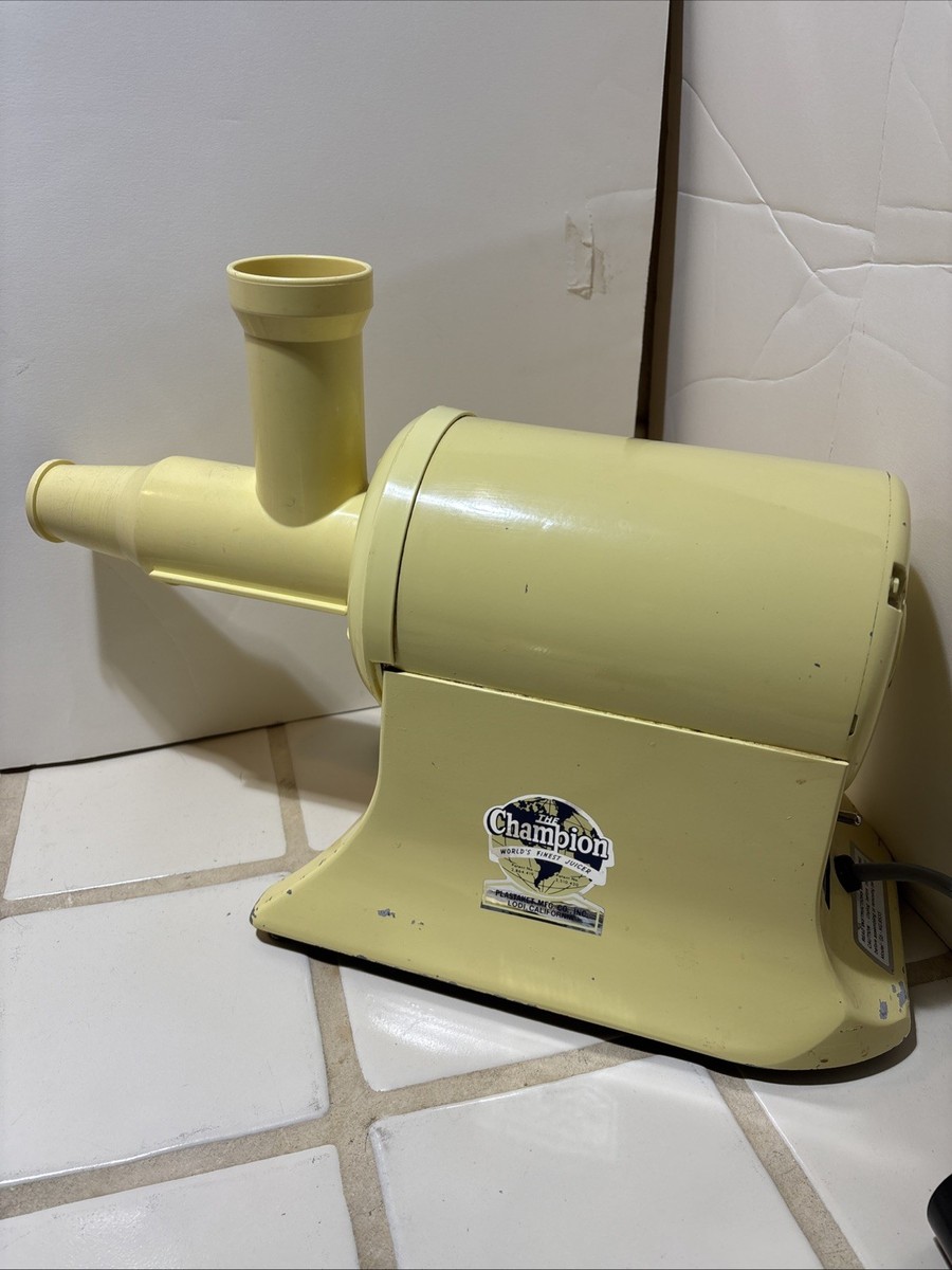 Vintage Champion Juicer Yellow Compete All Attachments Tested