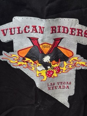 Vulcan Riders Las Vegas Motorcycle Vest Shirt Large L 