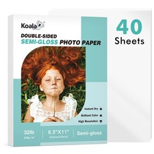 Koala Thin Double Sided Semi-Gloss Photo Paper 8.5X11 Inch 40 Sheets 32LB for...