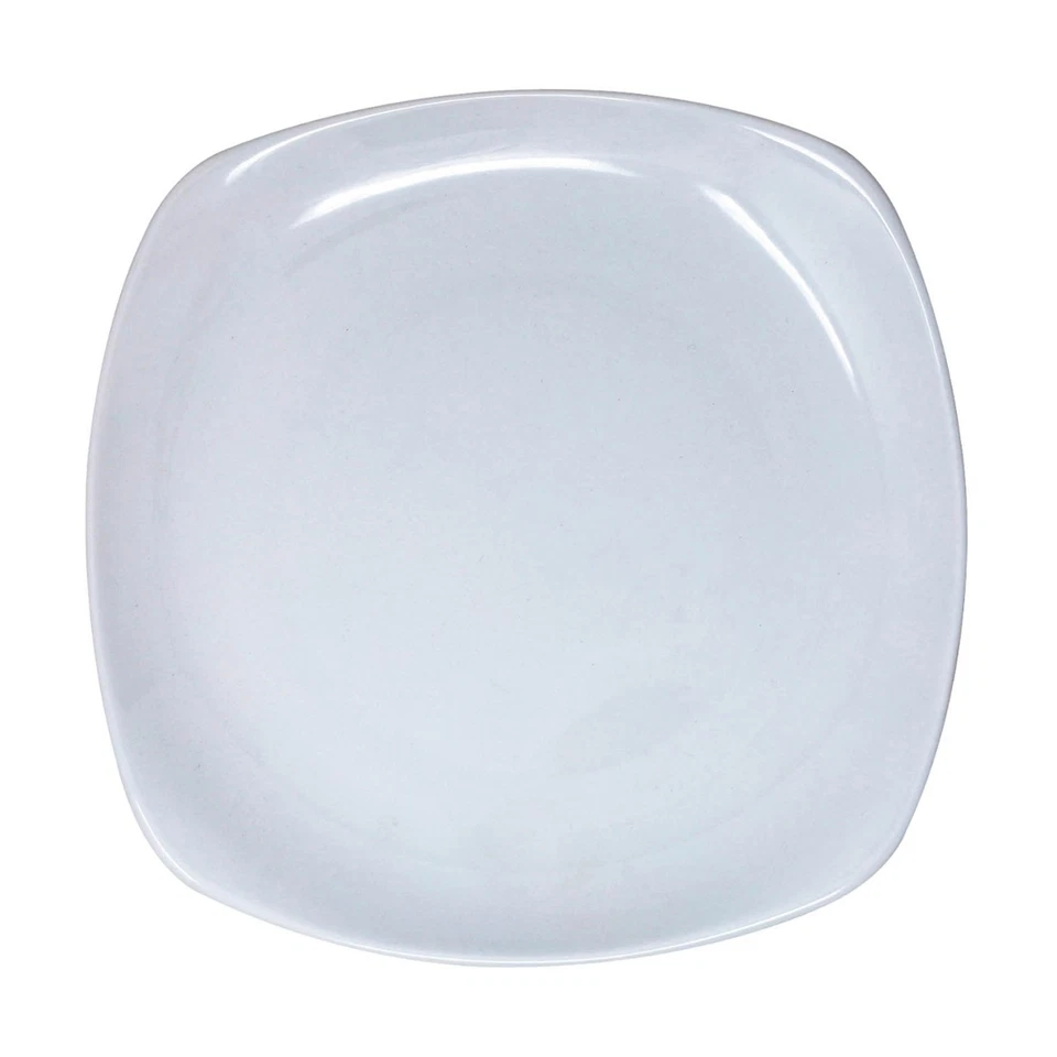 Square Plate 22.5cm Ceramic White Dessert Salad Side Lightweight Dinnerware 4Pcs - Image 2 of 4