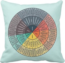 Wheel of Emotions Feelings Chart Velvet Throw Pillow Covers Cozy Pillowcases Hom