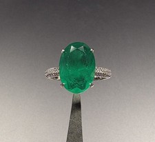 6 Ct Green Emerald Lab Created Ring 925 Sterling Silver Engagement Size 7 USA