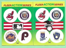 1990 Fleer Baseball Action Series Team Logo Stickers 6 Teams👍