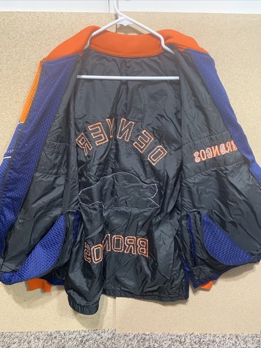Denver Broncos Jacket Coat NFL Orange Blue Mens Size L Embroidered - Picture 3 of 5