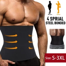 Men's Tummy Tuck Belt Body Shaper Abdomen Control Slimming Trimmer Waist Trainer