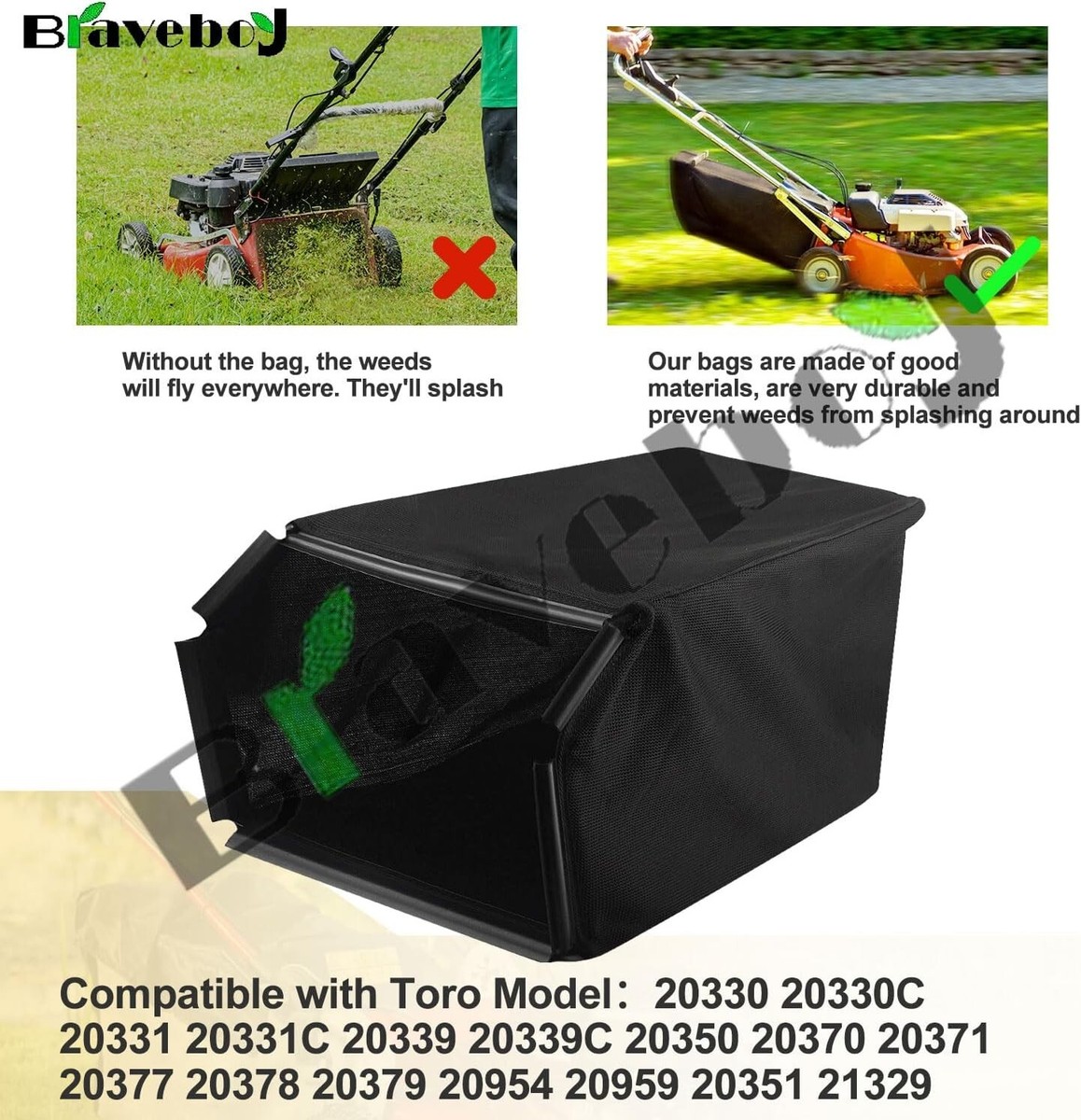 Compatible Toro Grass Bag (22 Inch) for Models 20330, 20331