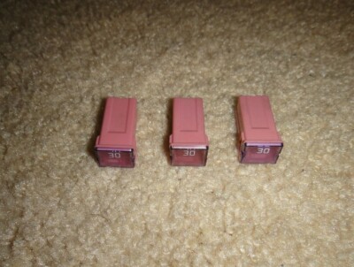 Qty 3 of 30A PEC SBFC-JT Fuse Cartridge  Pacific Engineering Co Japan  Pink