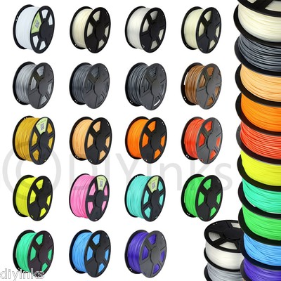 3D Printer Filament 1.75mm 3mm PLA ABS 1kg 2.2lb RepRap Maker Bot 30+ Colors