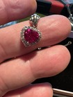 necklece with pendantnt heart with ruby stone 925  — photo 4