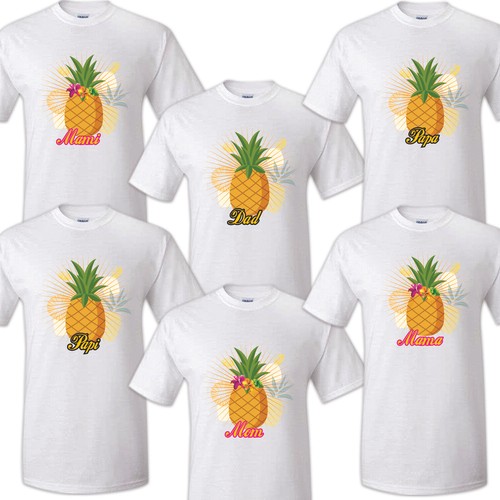 Pineapple Family Matching Birthday Party T-shirts Celebration Reunion Tropical - Picture 4 of 12