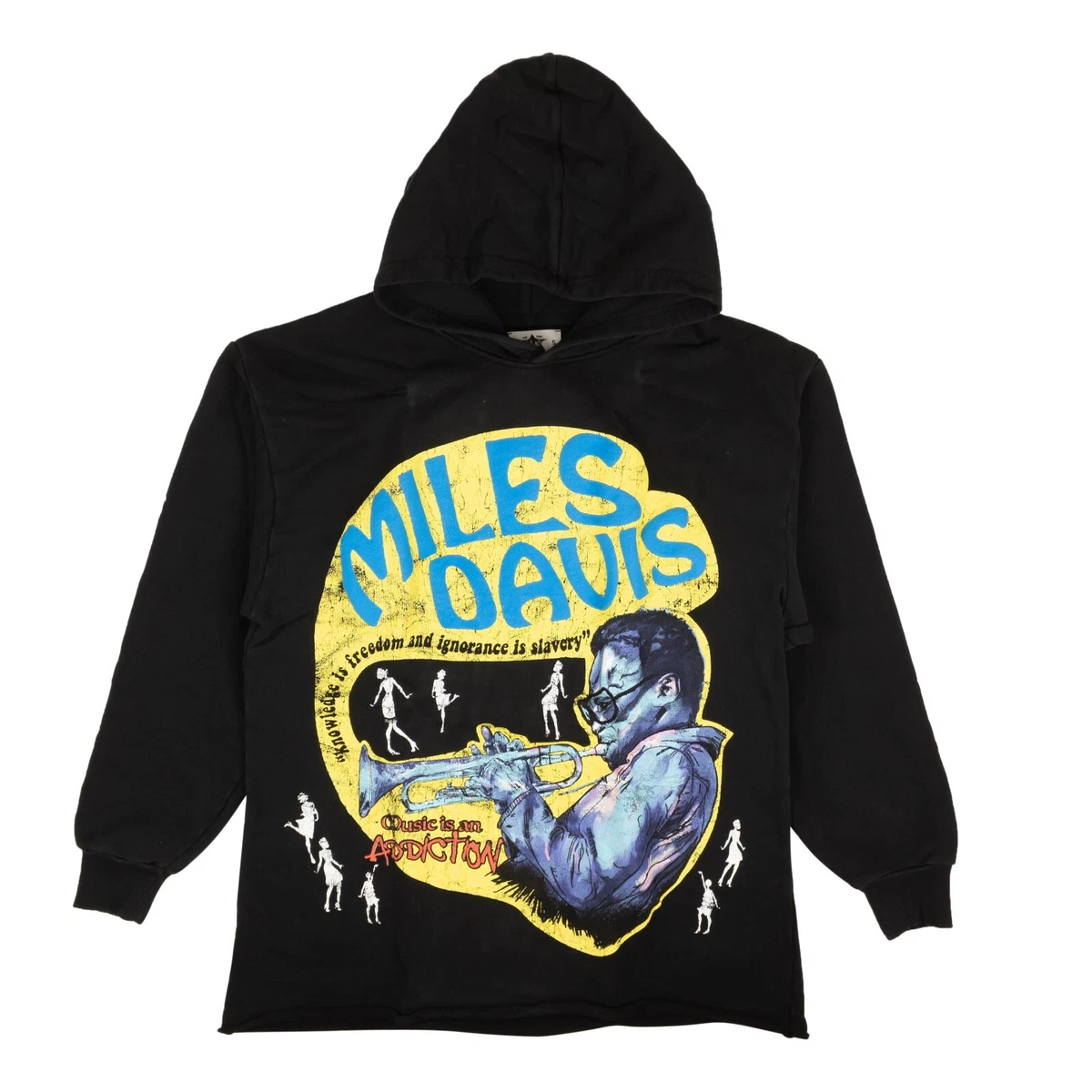 NWT BARRIERS Black Cotton Miles Davis Graphic Hoodie Sweatshirt Size M