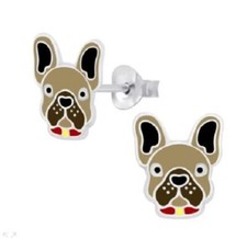 Brown Dog Stud Earrings